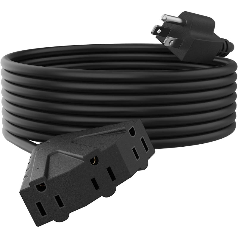 Cable de extensión para exteriores de 3 tomas, calibre 14