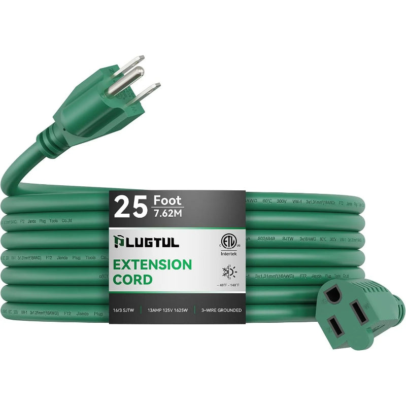 Cable de extensión para exteriores, calibre 16, verde