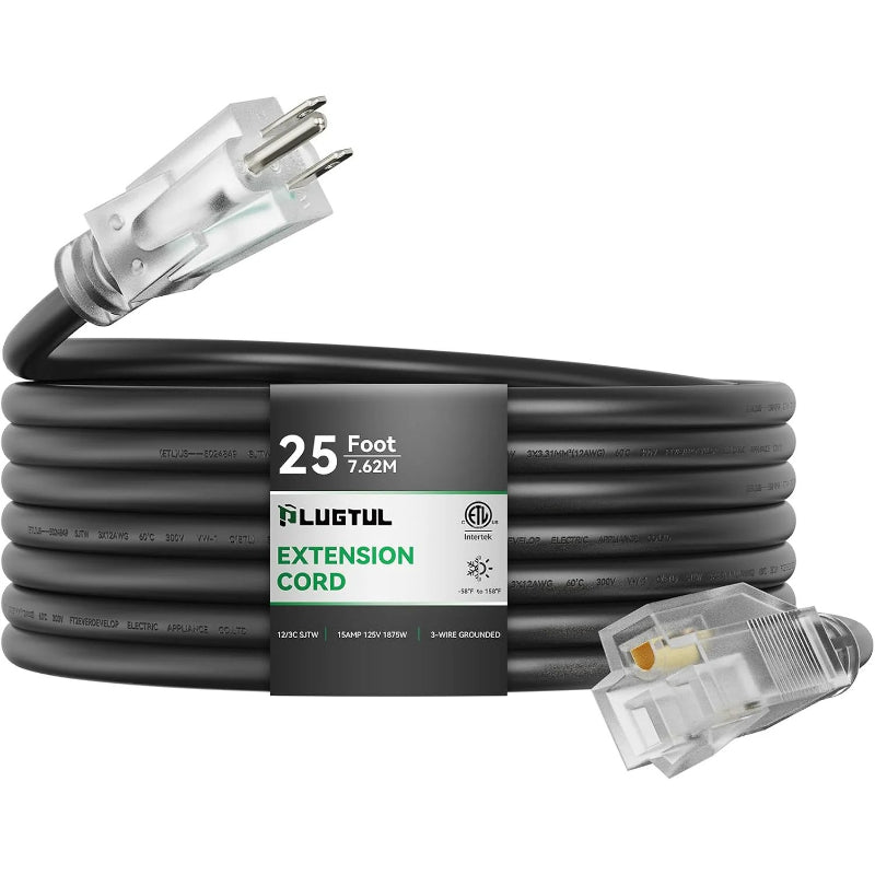 outdoor extension cord 12awg black waterproof