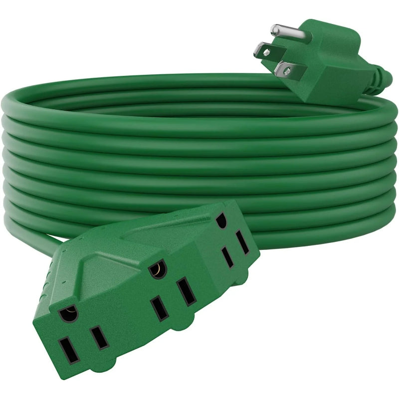 Cable de extensión para exteriores de 3 tomas, calibre 14