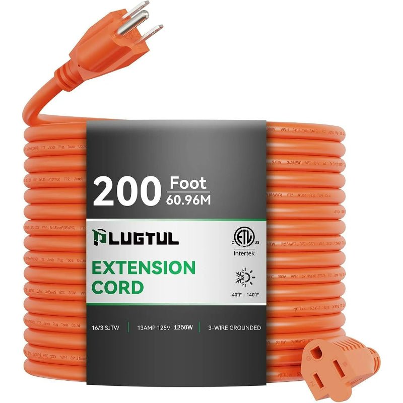 Cable de extensión para exteriores, calibre 16, color naranja