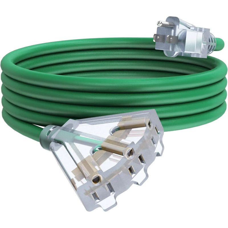 3 Outlets Outdoor Extension Cord with Lighted end, 12 Gauge