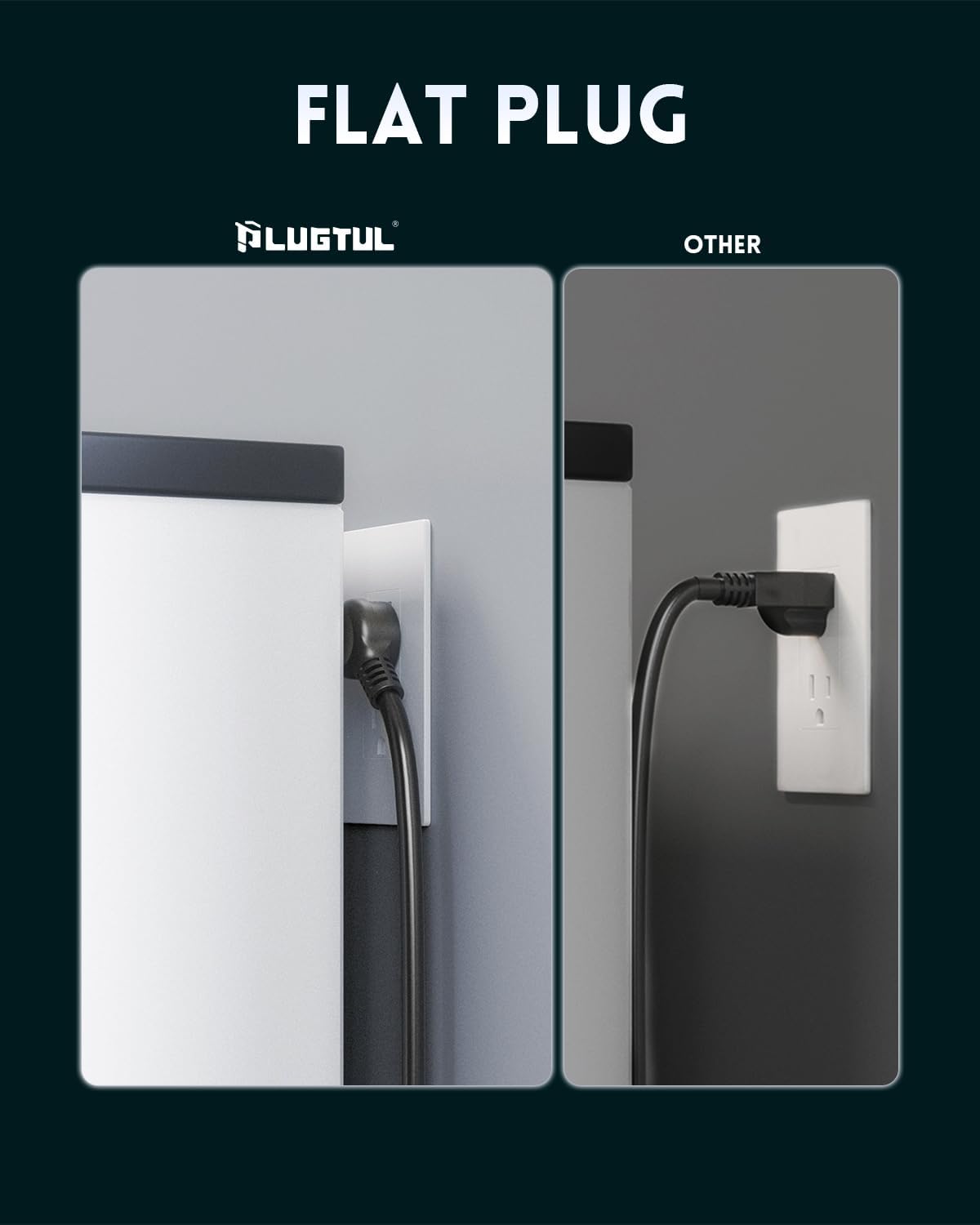 10 Outlets Power Strip With Surge Protector(2040J), 14 Gauge, Black