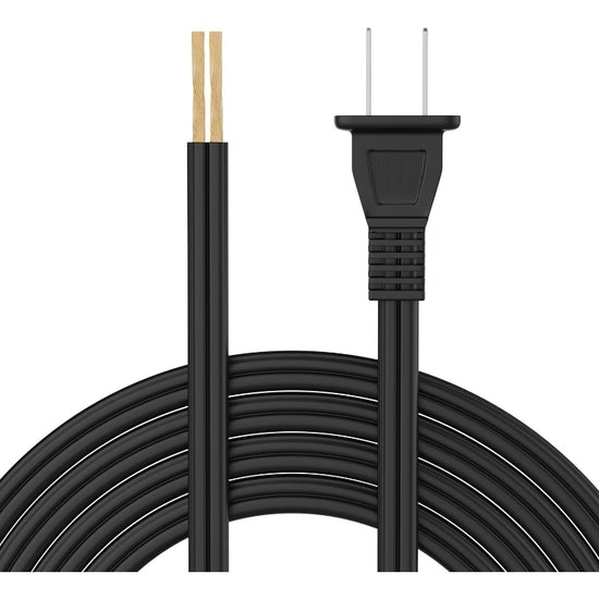 Replacement Power Cord,18 Gauge, 2 Prong, 10A, 8 FT,