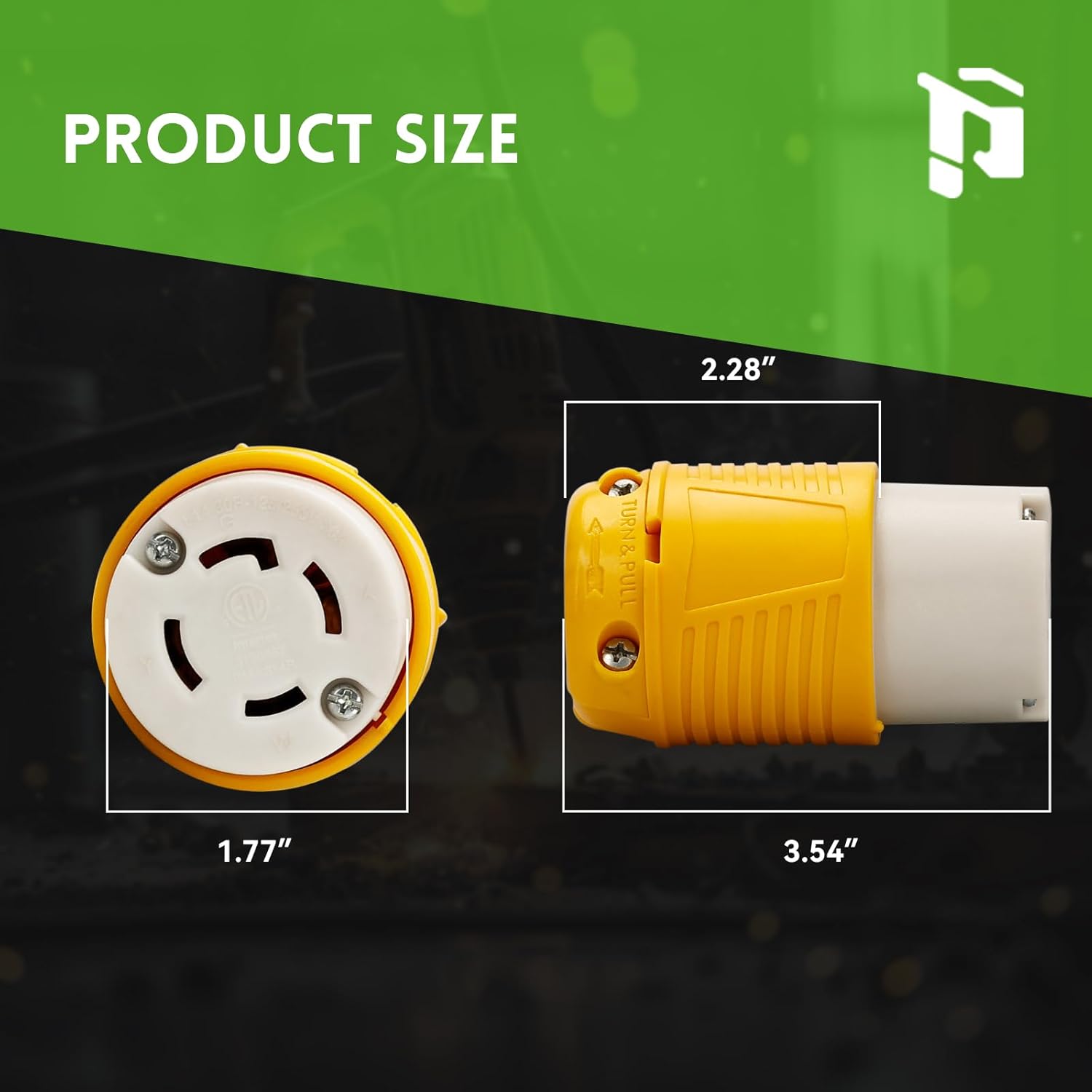 NEMA L14-30R Twist Lock Connector, 30A 125/250V Locking Female Connector, 4-Prong Heavy-Duty Generator Power Connector