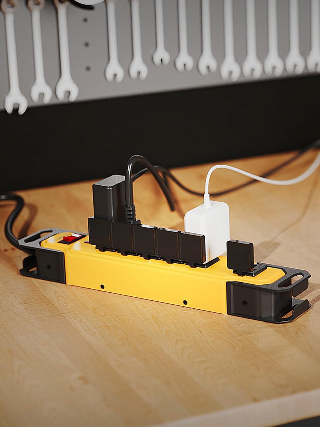 6 Outlets Metal Power Strip, 6FT, 20A, 12/3 AWG