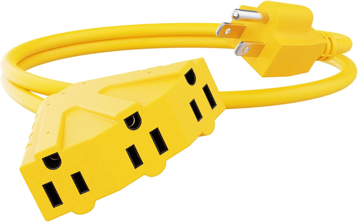 Cable de extensión para exteriores de 3 tomas, calibre 14