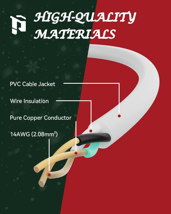 Cable de extensión divisor de 1 a 4, calibre 14, 1 pie