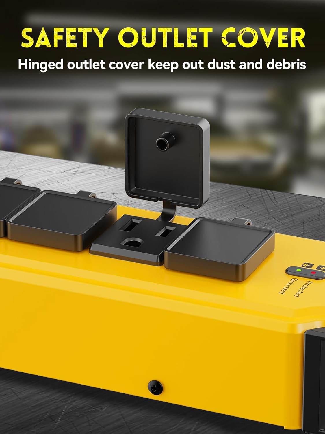 6 Outlets Metal Power Strip, 6FT, 15A, 14/3 AWG