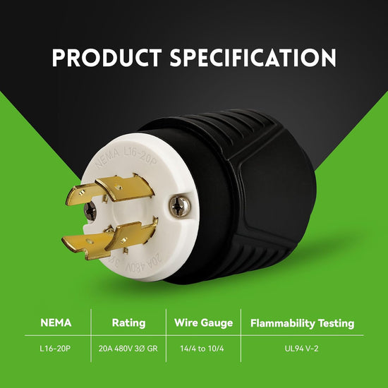 Fiche à verrouillage par rotation NEMA L16-20P