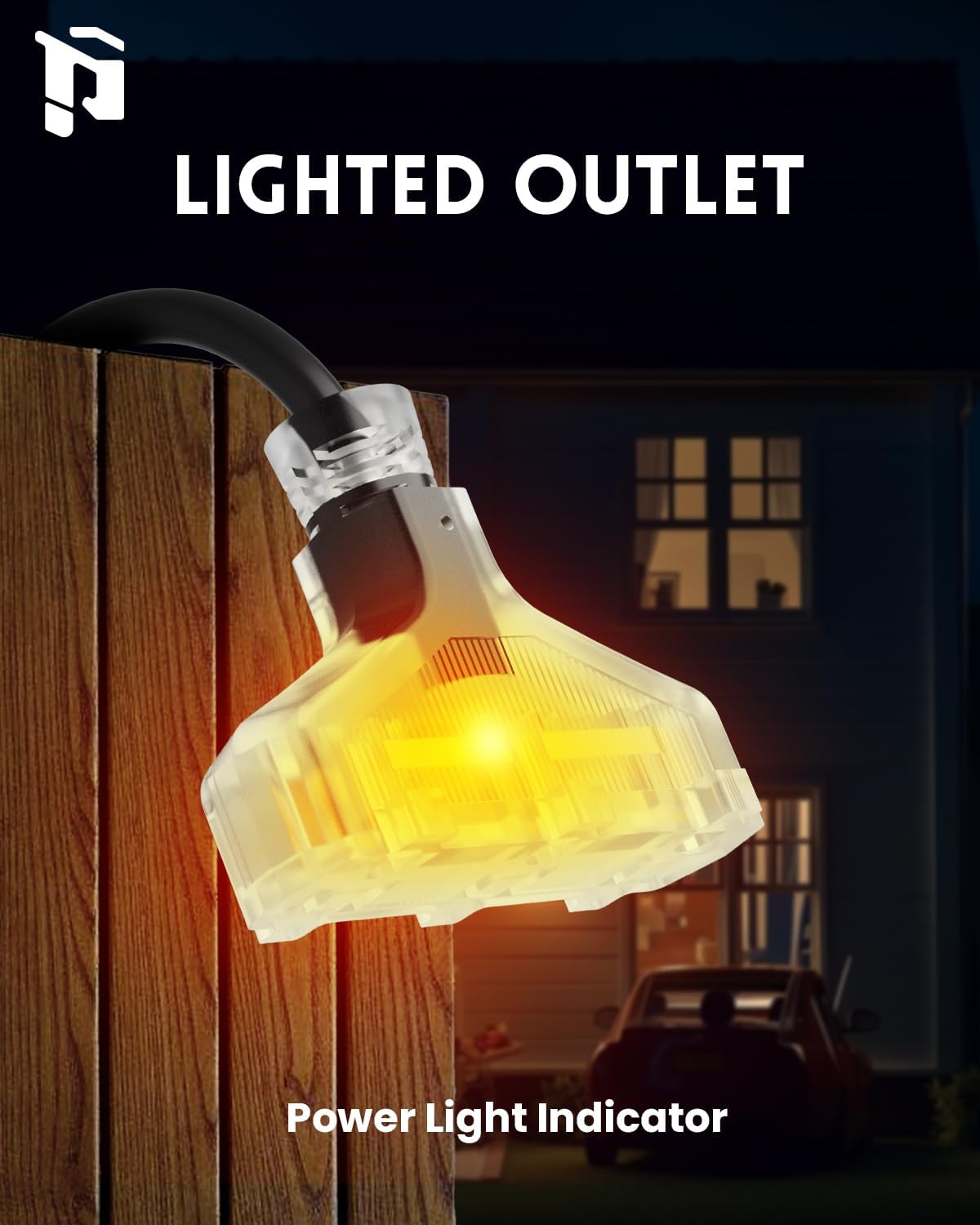 NEMA L5-20P to NEMA 3×5-15R Generator Cord Adapter, 1 FT, 12AWG