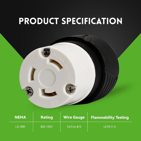 Connecteur à verrouillage par rotation NEMA L5-30C