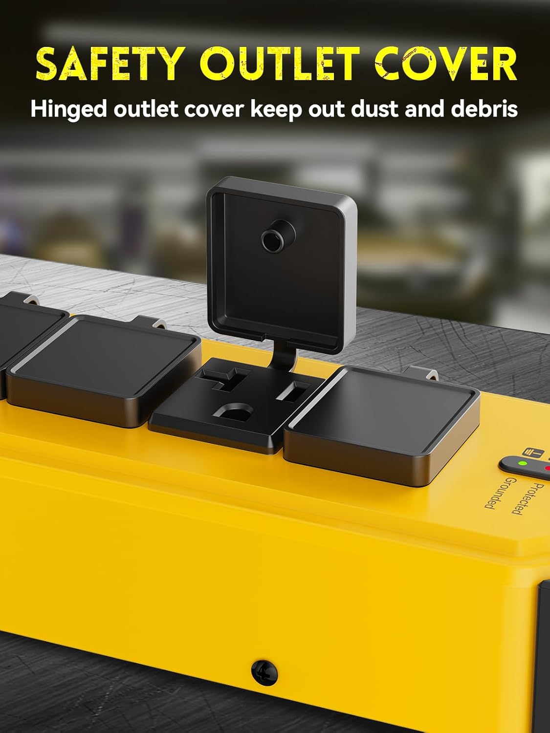 6 Outlets Metal Power Strip, 6FT, 20A, 12/3 AWG