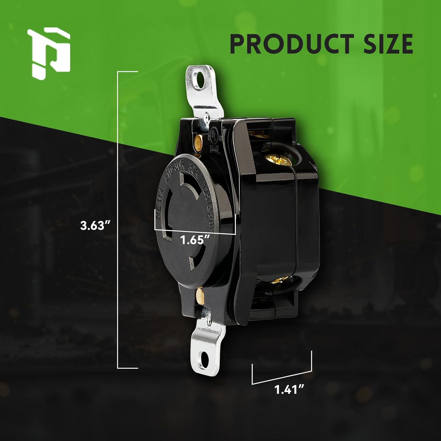 Receptáculo de bloqueo de montaje empotrado NEMA L10-30R