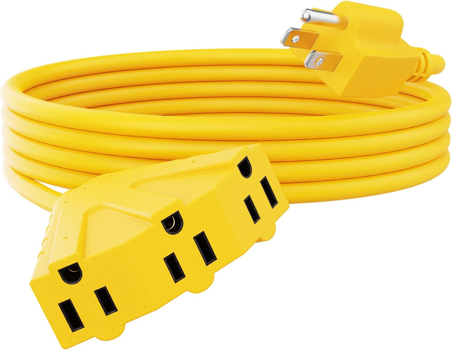 Cable de extensión para exteriores de 3 tomas, calibre 14