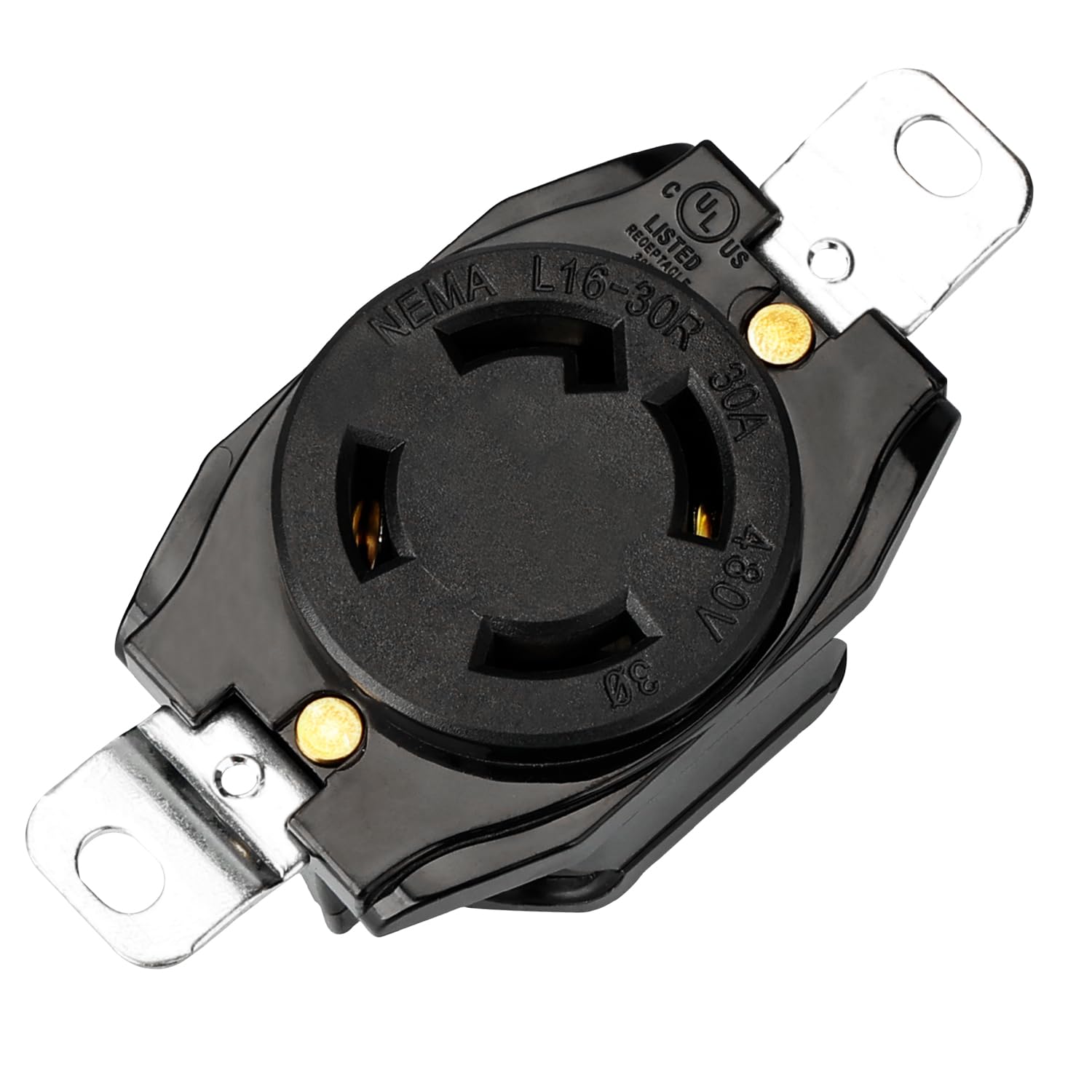 NEMA L6-30R Flush Mounting Locking Receptacle