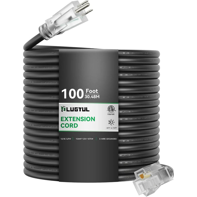 outdoor extension cord 12awg black waterproof