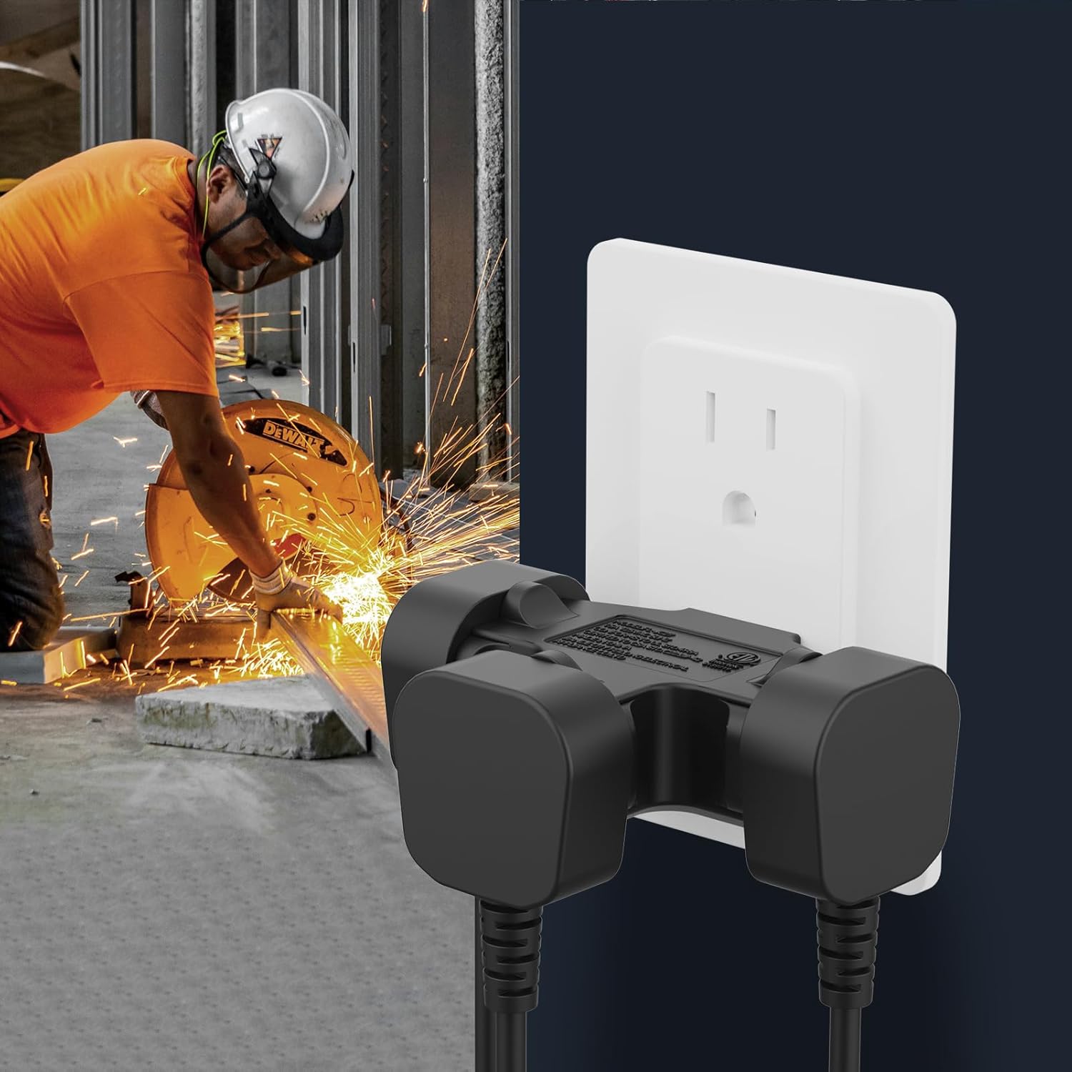Adaptador de enchufe de 3 vías, paquete de 3
