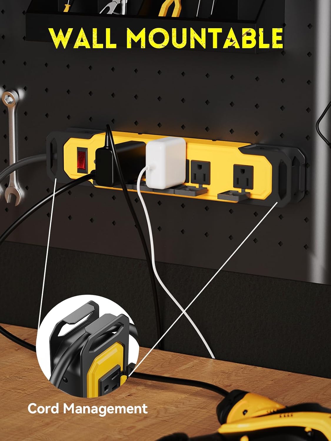 6 Outlets Metal Power Strip, 6FT, 15A, 14/3 AWG