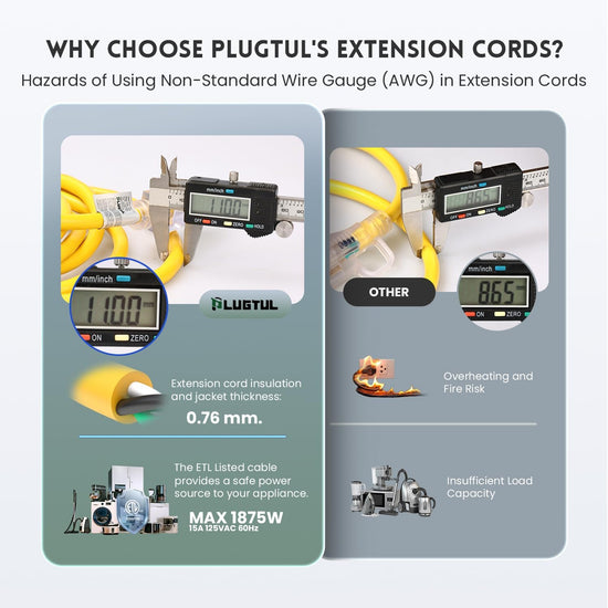 Extension Cord with Lighted End, 12 Gauge, Yellow