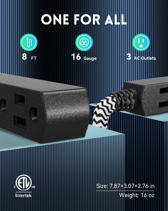 3 Outlet Indoor Extension Cord, 16 Gauge