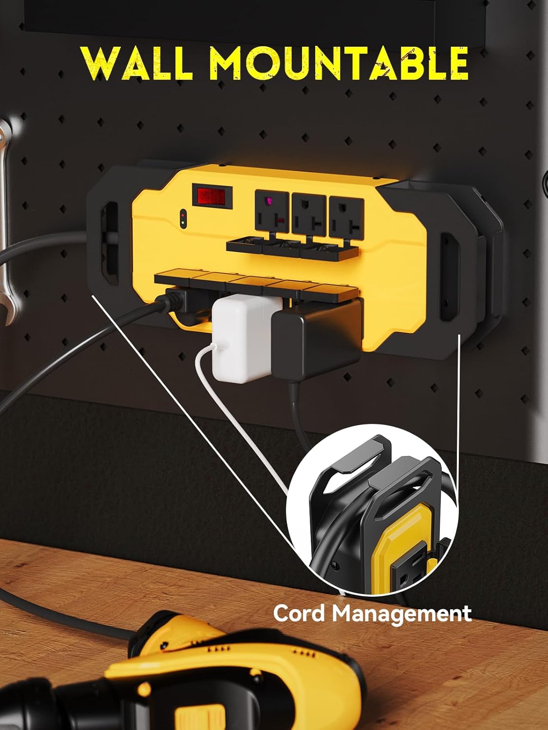 8 Outlets Metal Power Strip, 6FT, 20A, 12/3 AWG