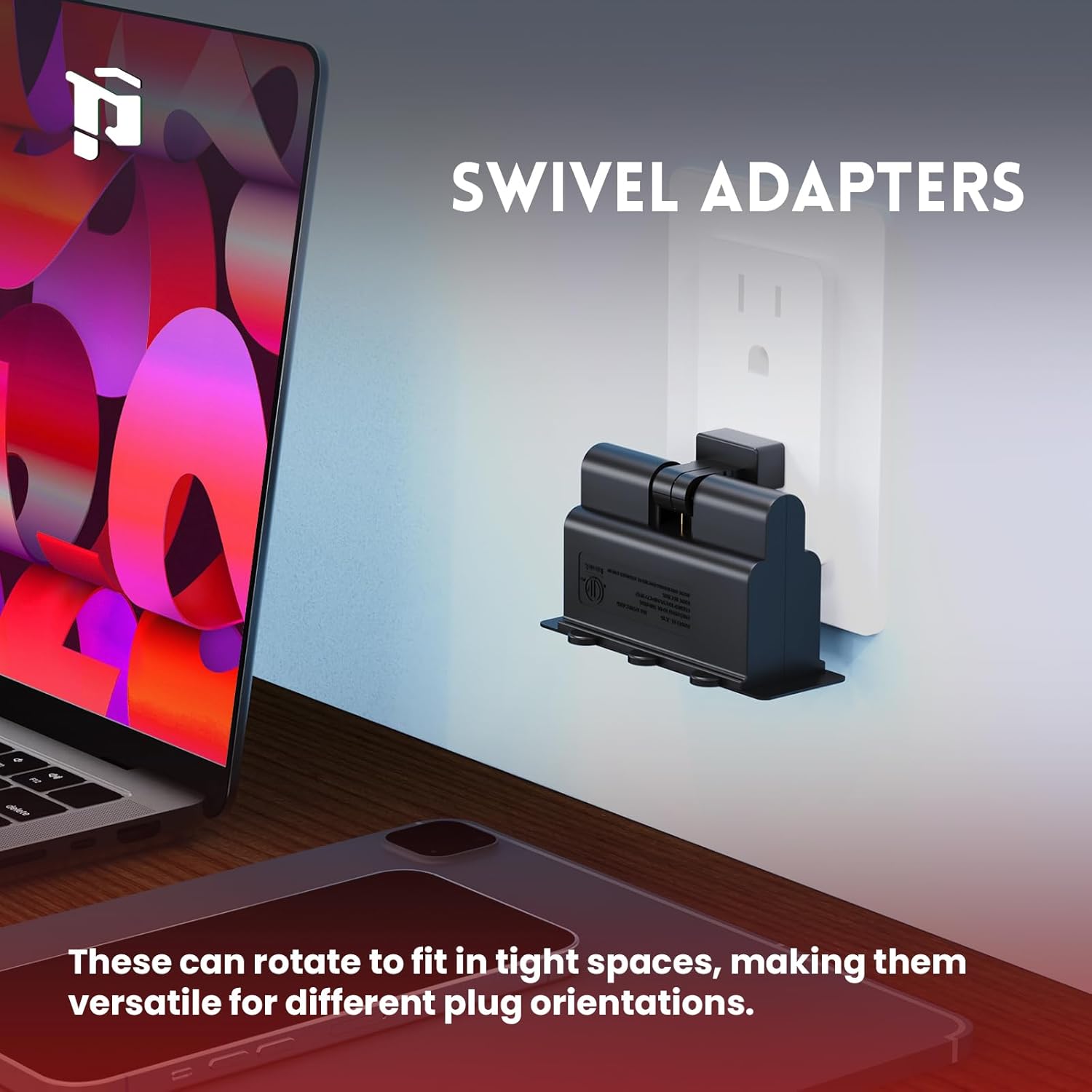 3 Outlet Adapter with 180° Swivel Plug Pack