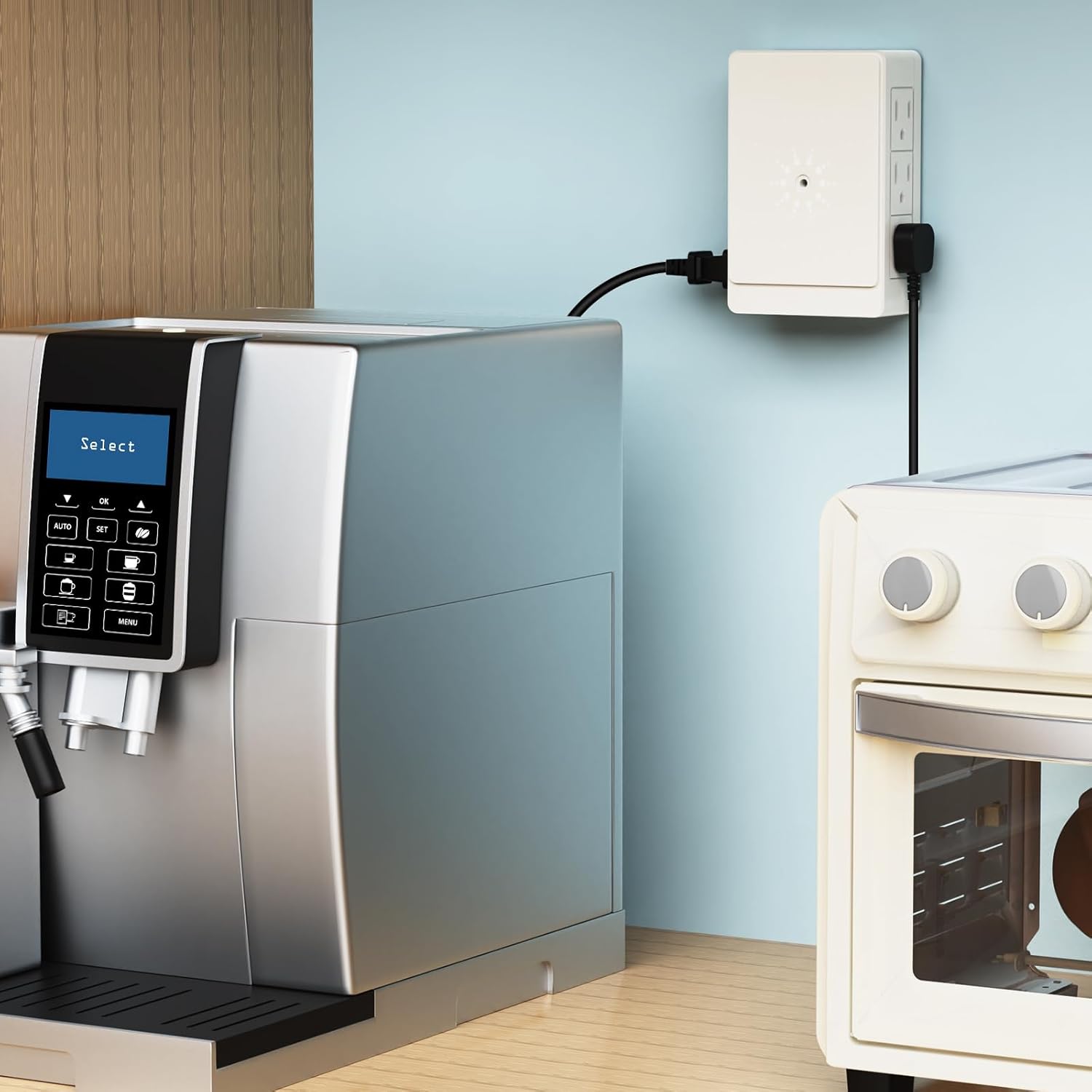 6 Side Outlet Plug Adapter, 2 Pack