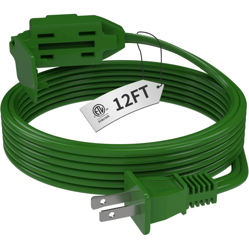 16AWG Indoor Extension Cord, 2-Prong Power Cord, ETL Listed, 125V 13A Extension Cable for Home, Office & Appliances