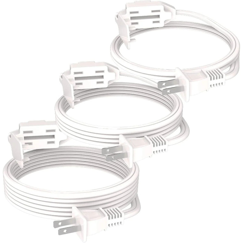 Cable de extensión para interiores (paquete de 3, calibre 16, 6 pies, 9 pies y 12 pies)