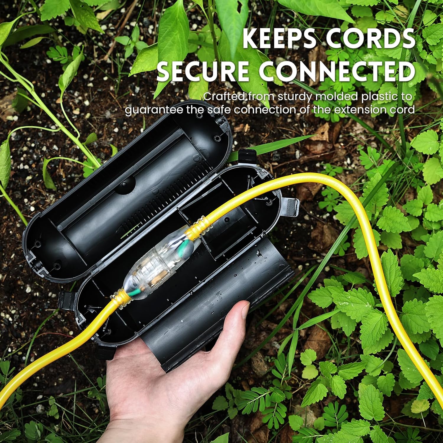 Outdoor Extension Cord and Outdoor Extension Cord Cover, 16AWG, 25FT