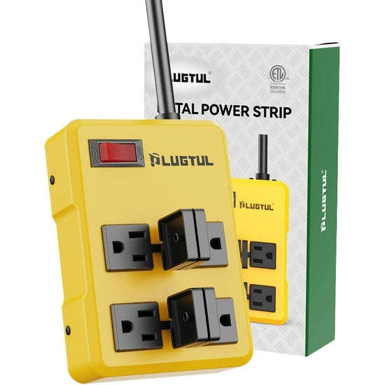 Multiprise métallique à 4 prises, 1,8 m, 15 A, câble 14/3 AWG