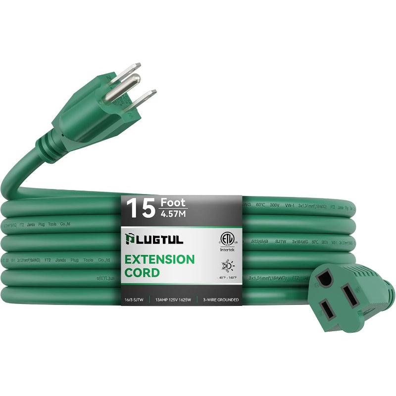 Cable de extensión para exteriores, calibre 16, verde