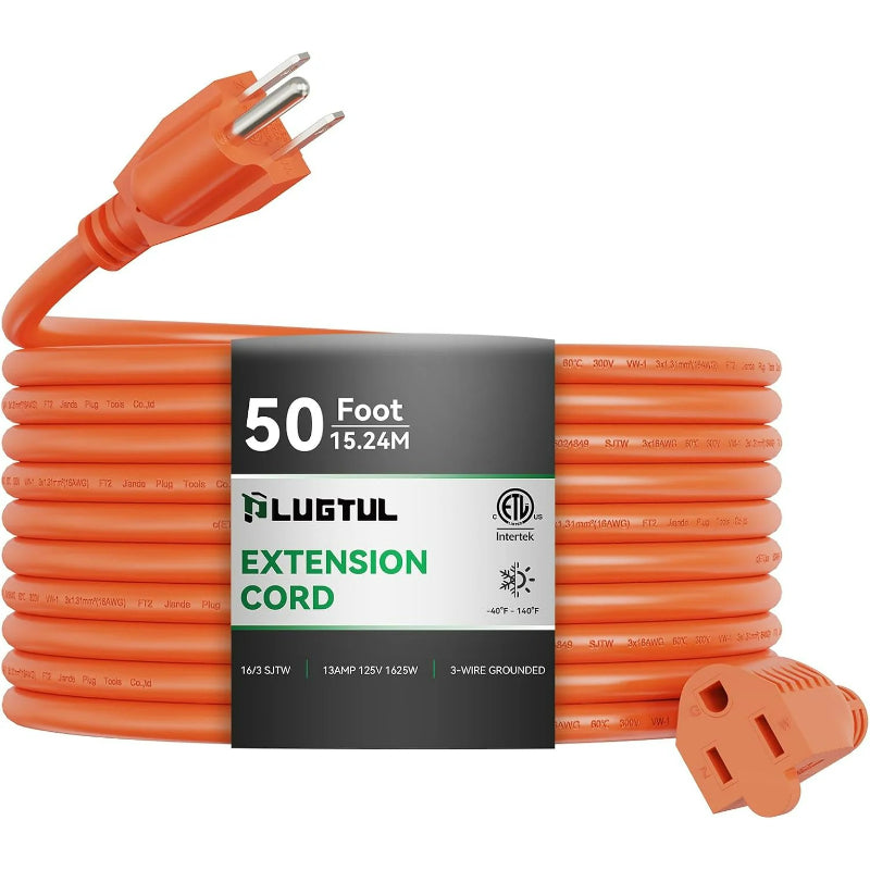Cable de extensión para exteriores, calibre 16, color naranja