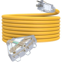 3 Outlets Outdoor Extension Cord with Lighted end, 12 Gauge