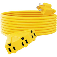 Cable de extensión para exteriores de 3 tomas, calibre 14 