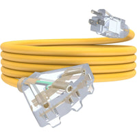 3 Outlets Outdoor Extension Cord with Lighted end, 12 Gauge