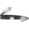 Outdoor Extension Cord with Lighted End, 12 Gauge, Black