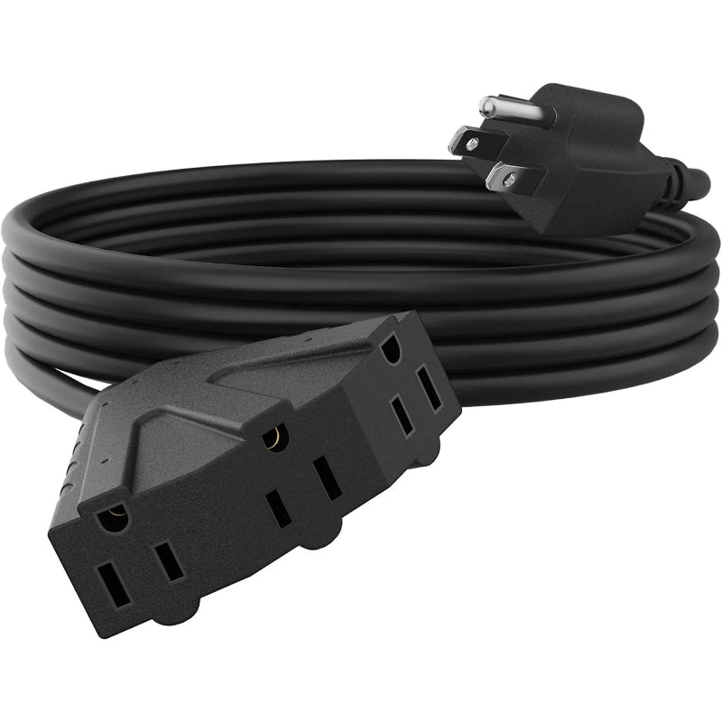 Cable de extensión para exteriores de 3 tomas, calibre 14 