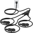 1 to 3 Splitter Outdoor Extension Cord, 16 Gauge