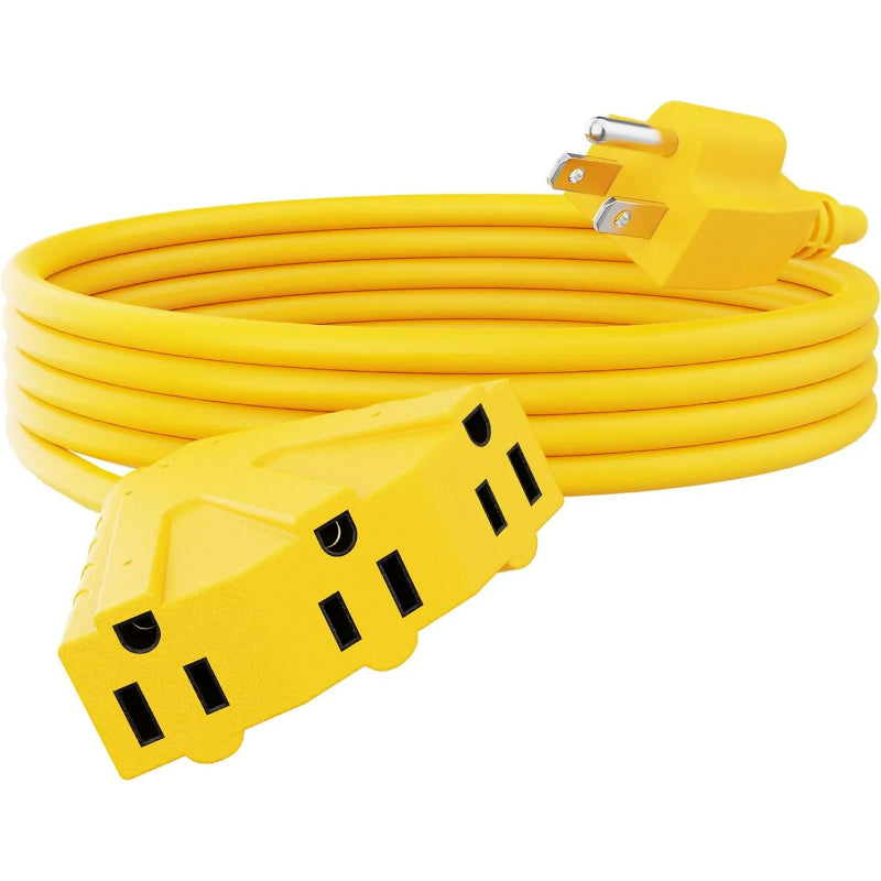 Cable de extensión para exteriores de 3 tomas, calibre 14 