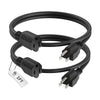 1FT Extension Cord, 16 Gauge, 2Pack/4Pack