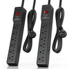 6 Outlets Power Strip With Surge Protector (980 Joules), 14 Gauge, 4FT, 1875W, 15A, 2 Pack