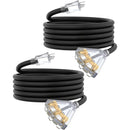 3 Outlets Outdoor Extension Cord with Lighted end, 12 Gauge