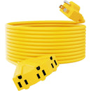Cable de extensión para exteriores de 3 tomas, calibre 14 