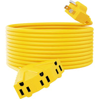 Cable de extensión para exteriores de 3 tomas, calibre 14 