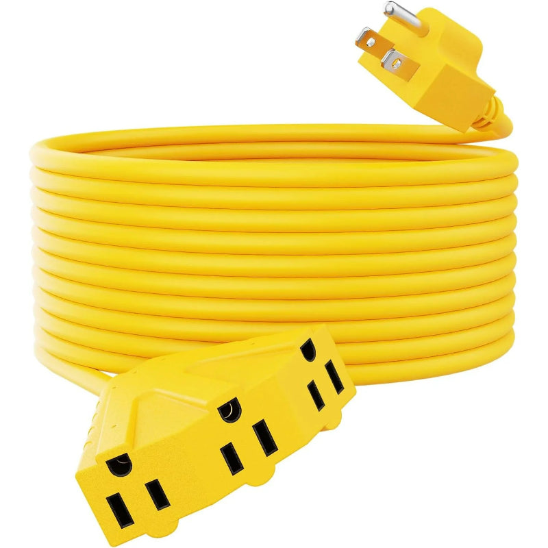 Cable de extensión para exteriores de 3 tomas, calibre 14 