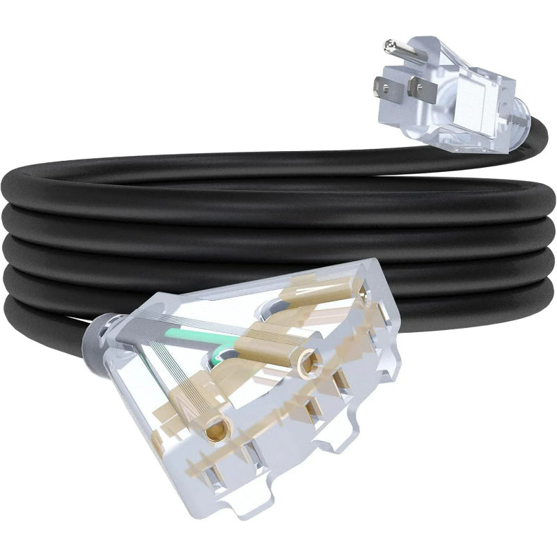 3 Outlets Outdoor Extension Cord with Lighted end, 12 Gauge
