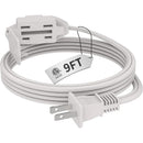 16AWG Indoor Extension Cord, 2-Prong Power Cord, ETL Listed, 125V 13A Extension Cable for Home, Office & Appliances
