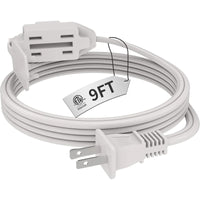 16AWG Indoor Extension Cord, 2-Prong Power Cord, ETL Listed, 125V 13A Extension Cable for Home, Office & Appliances